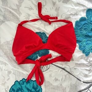 Victoria’s Secret Bikini Top Women’s M Red Pushup Swim Tie Top
